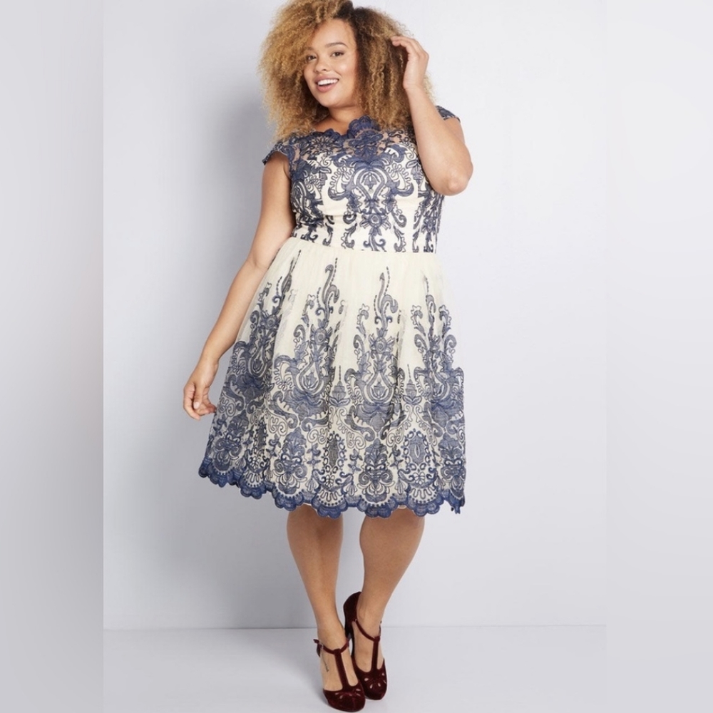 NWT CHI CHI London Exquisite Elegance Embroidered Lace Dress 22